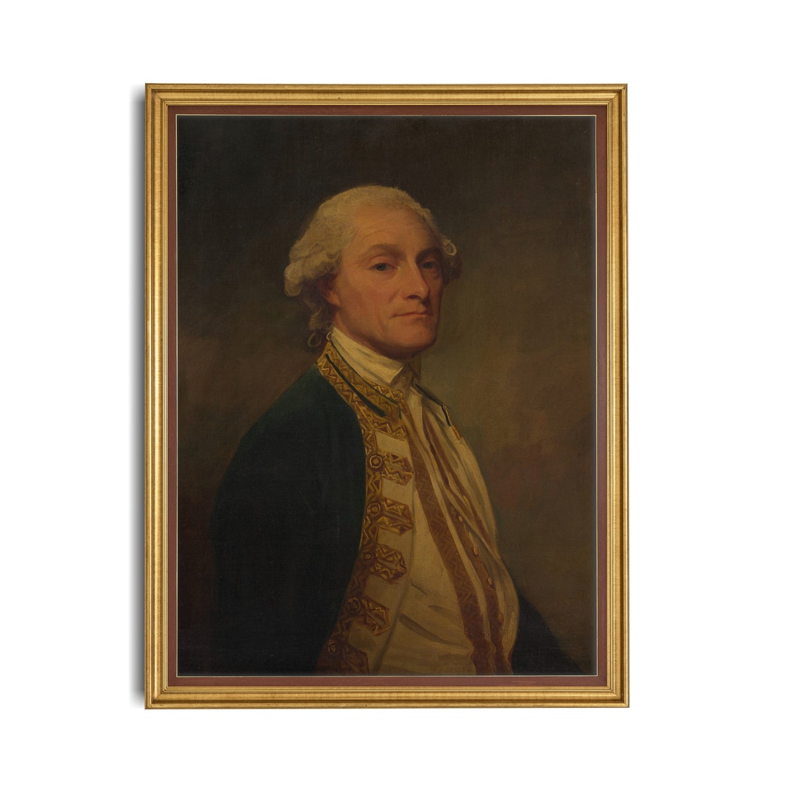 18th Century Gentleman in Embroidered Coat Vintage Portrait Poster - Image 2