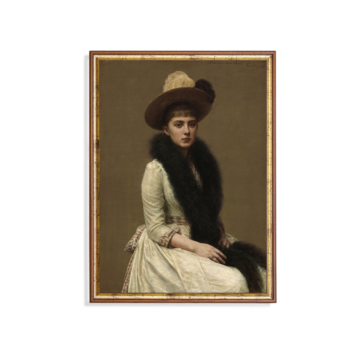 Vintage Woman Portrait, Antique Rustic Art Print