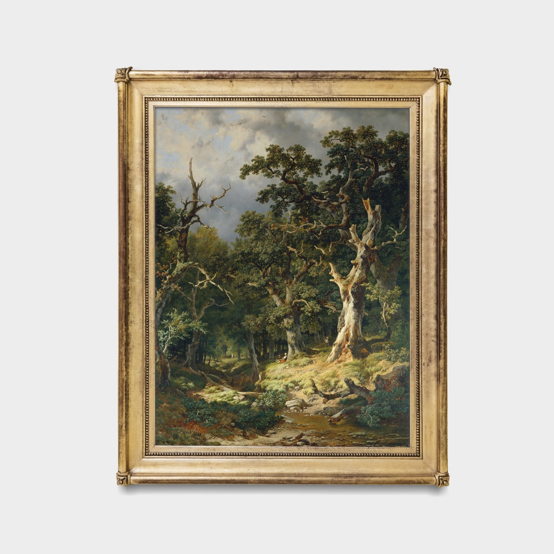 Ancient Oaks in a Summer Forest Vintage Landscape Painting Poster - Image 3