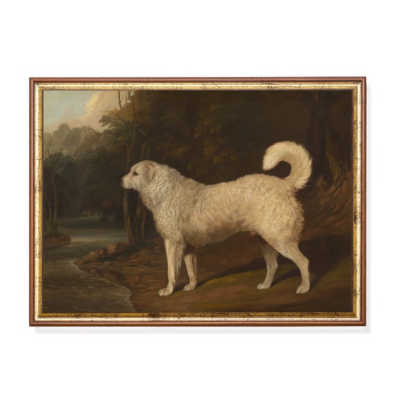 Printed And Shipped Vintage Dog Portrait Antique Oil Painting Rustic Moody Print Dog Lover Gift Farmhouse Decor Physical Prints