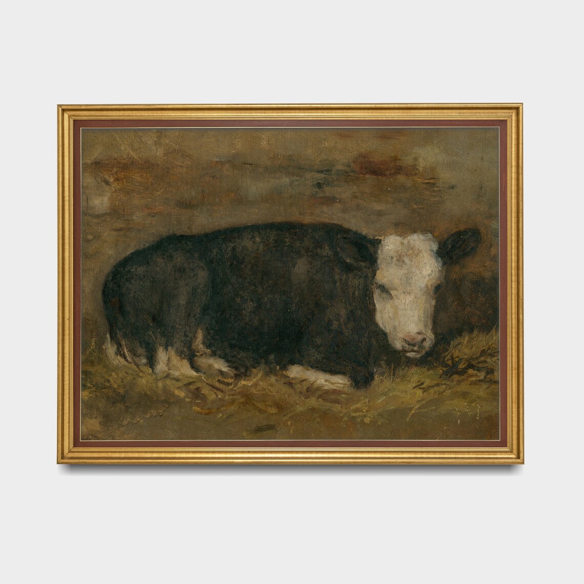 Vintage Cow Painting, Rustic Farmhouse Art Print - Image 3