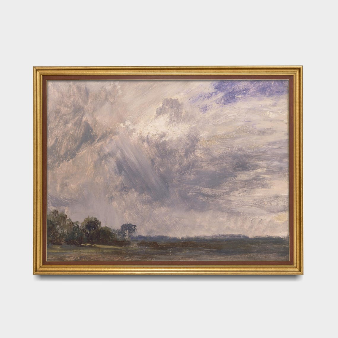 Dramatic Sky Landscape Painting Vintage Atmospheric Cloudscape Fine Art Print Moody Stormy Sky Wall Art Classic Landscape Decor - Image 4