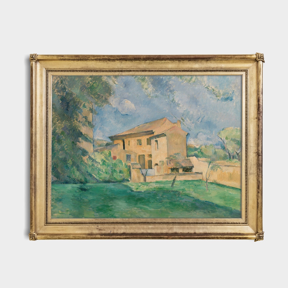 Sunlit Farmhouse with Garden Post-Impressionist Vintage Poster - Image 2