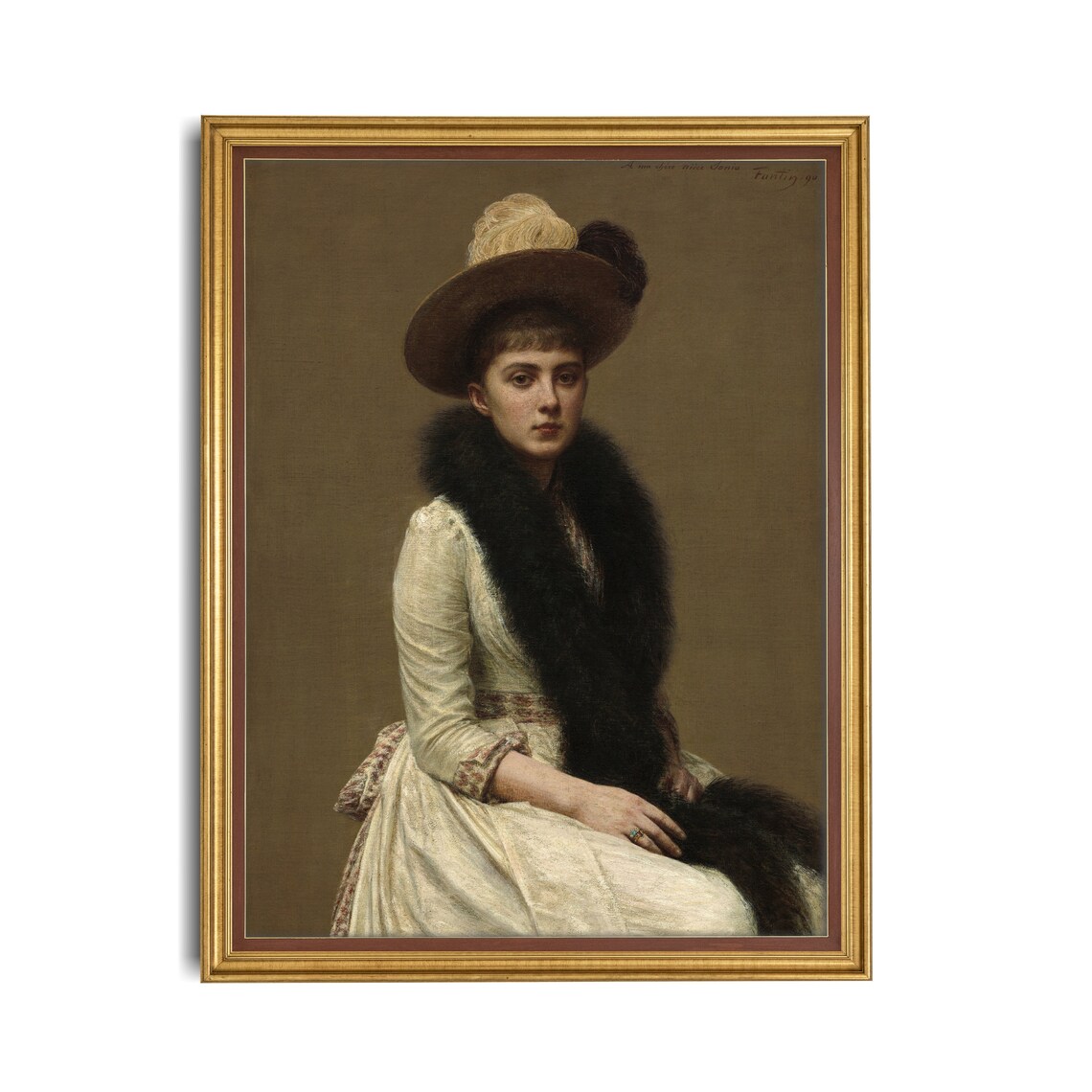 Vintage Woman Portrait, Antique Rustic Art Print - Image 2