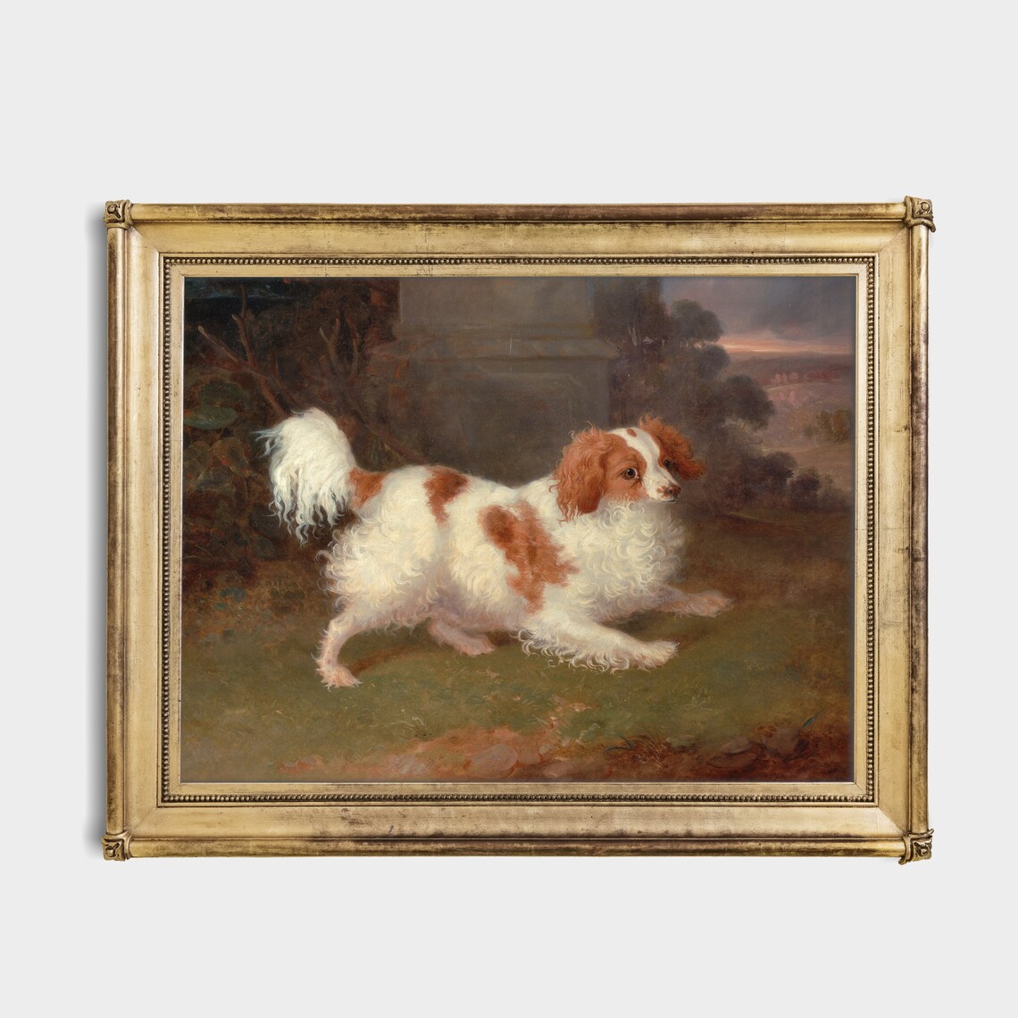 Spaniel Vintage Rustic Oil-Painting-Style Art Print - Image 2