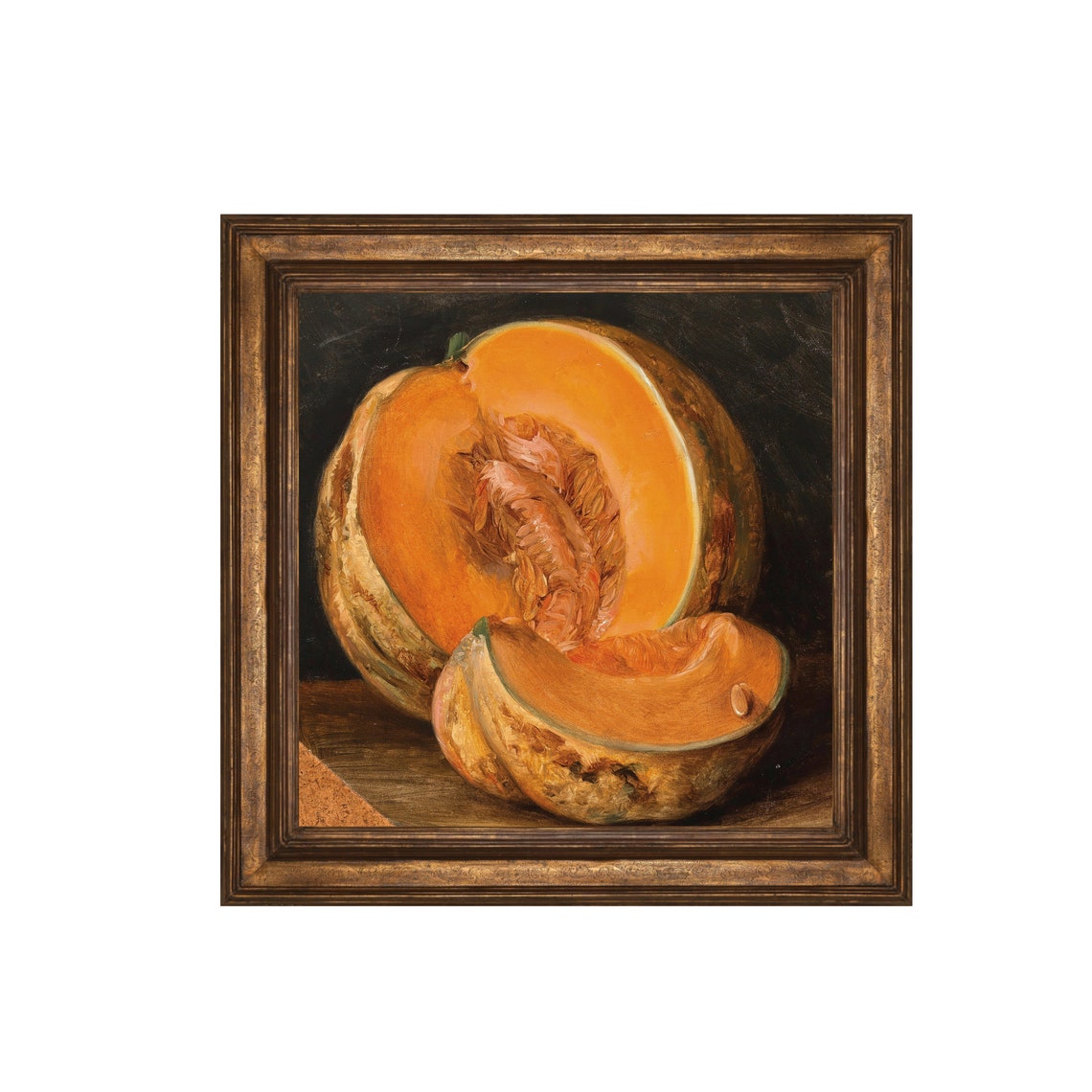 Printed And Shipped Vintage Still Life Painting Still Life With Pumpkin Autumn Home Decor Fall Kitchen Prints Moody Rustic Art