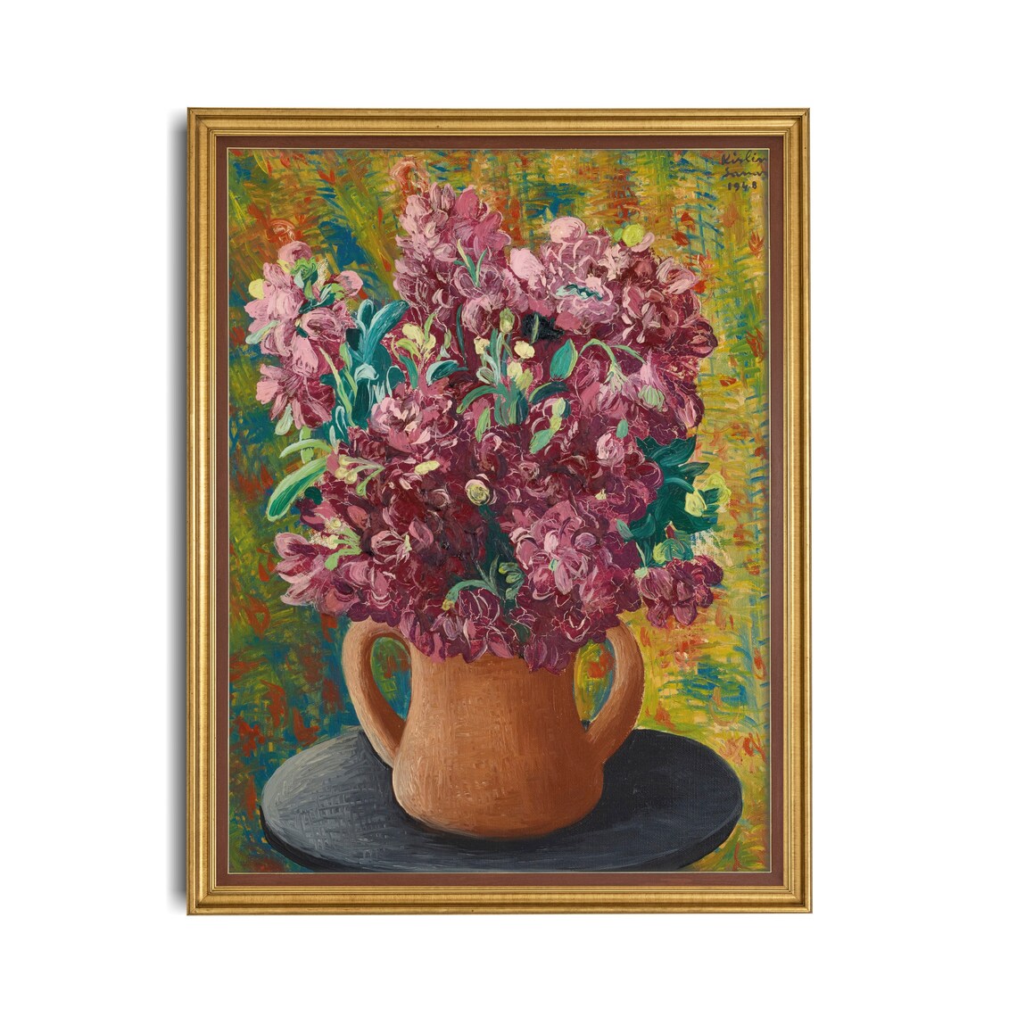 Printed And Shipped Vintage Still Life Painting Bouquet Of Flowers Print Retro Floral Wall Art Decor Antique Flower Art - Image 2
