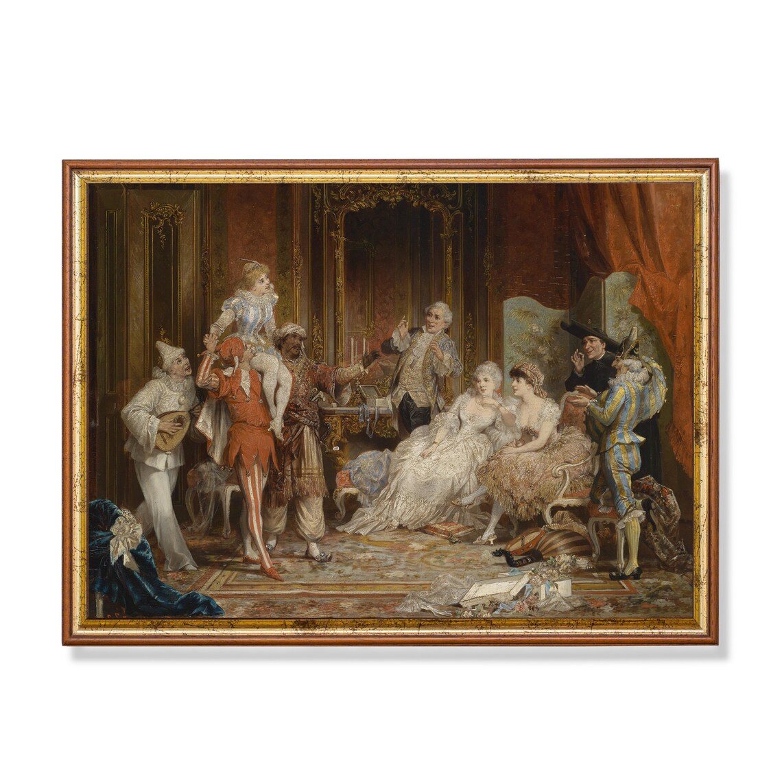 18th Century Masquerade Party Rococo Interior Painting Poster