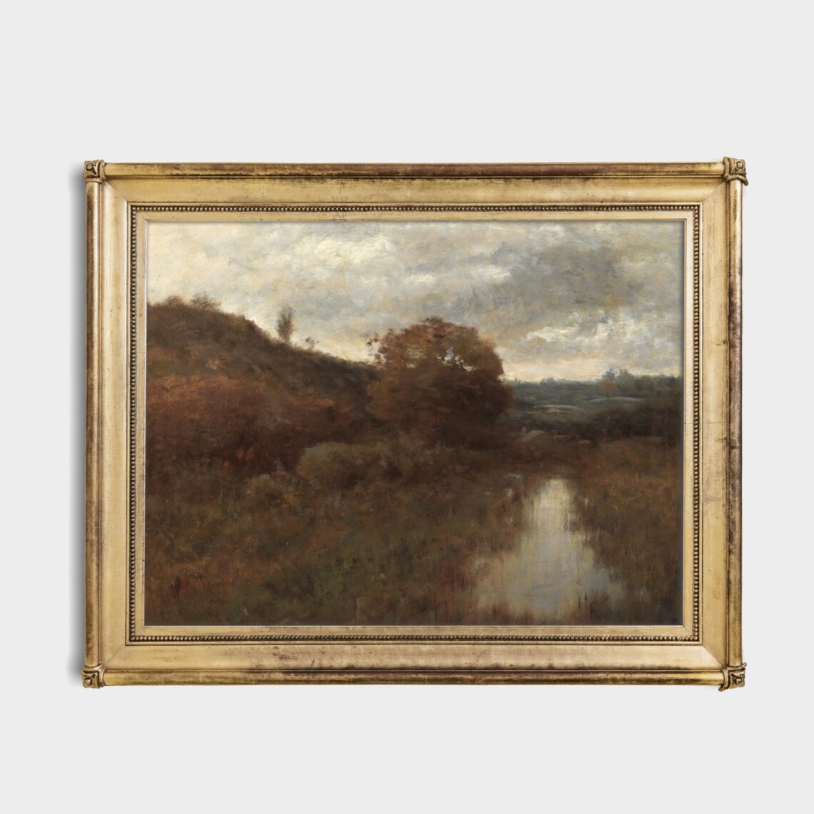 Vintage Country Landscape Painting, Rustic Farmhouse - Image 2