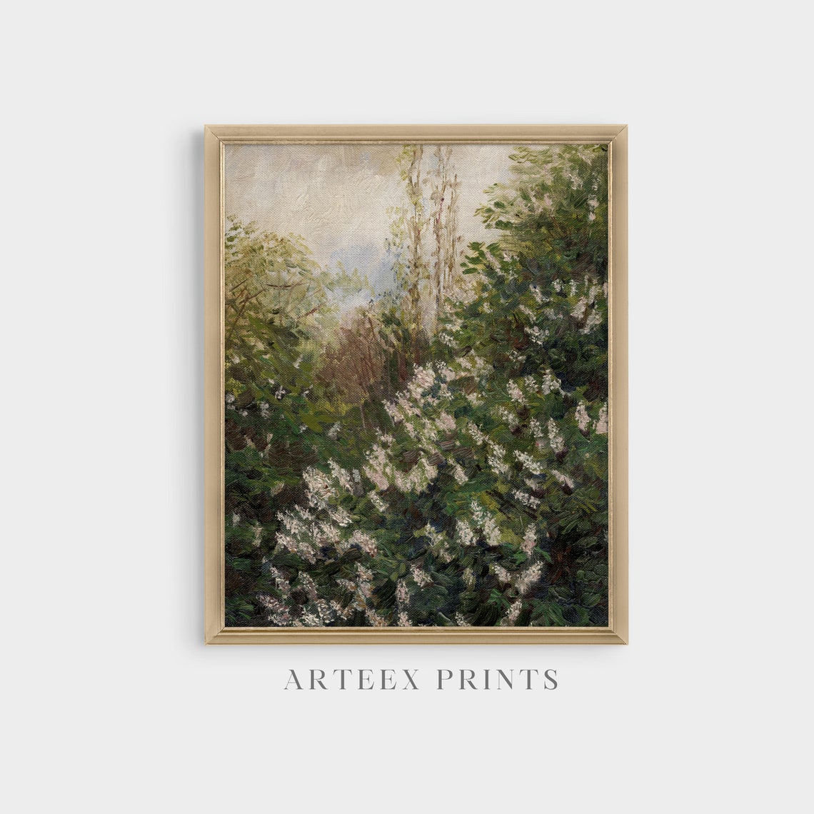 Flowering Lilac Bushes in Lush Spring Garden Vintage Botanical Poster - Image 5