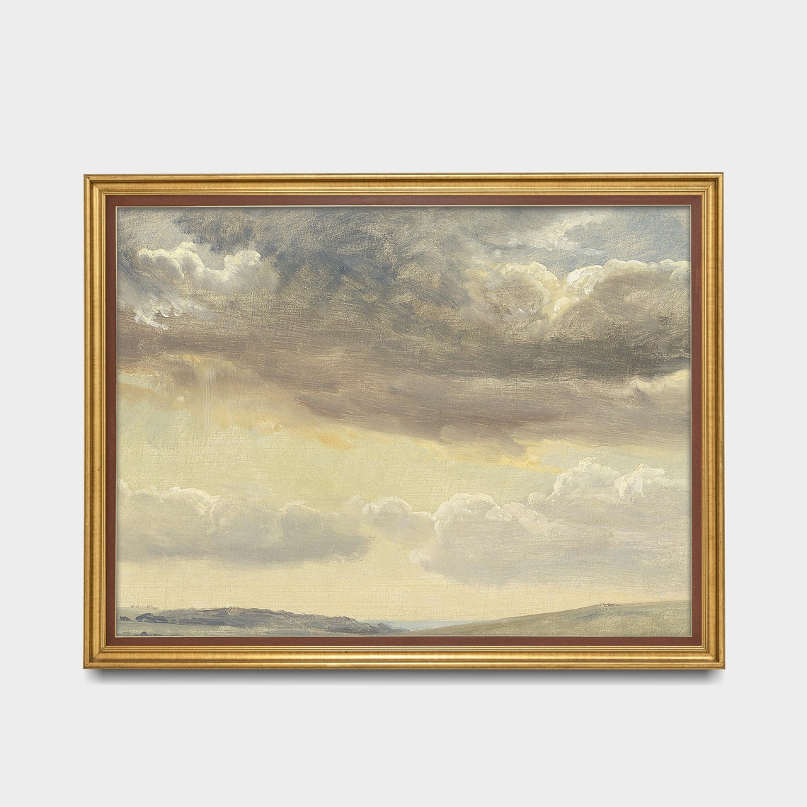 Vintage Cloud Study Antique Sky Painting Rustic Print Wall Art Farmhouse Decor 18th Century Fine Art - Image 2