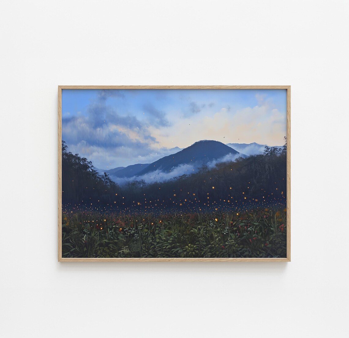 Blue Ridge Mountains Landscape Art Print, Rustic Decor