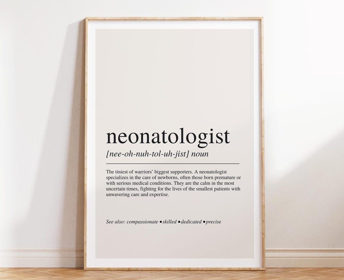 Neonatologist Dictionary Definition Medical Typography Gift Wall Art
