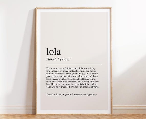 Lola Definition Typography Quote Poster