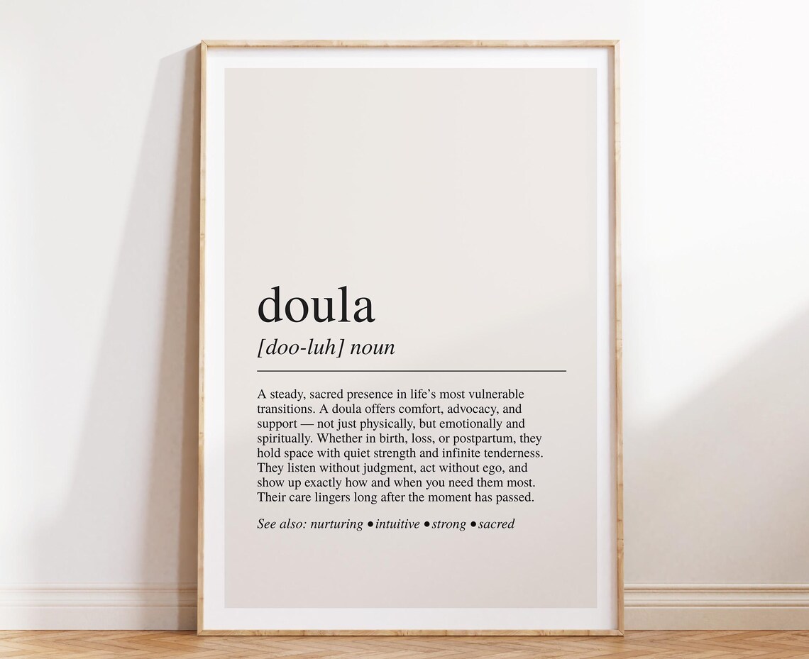 Doula Definition Birth Worker Gift Wall Art Print