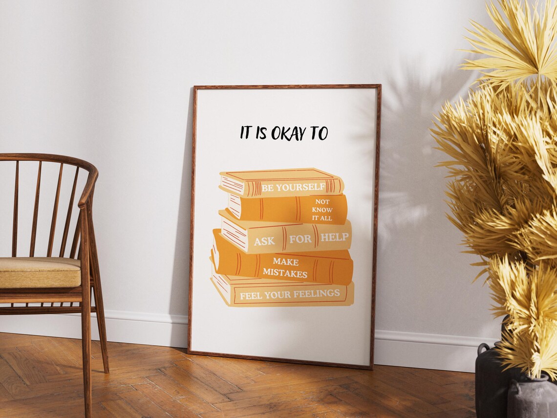 Its Okay To Not Be Okay, Minimalist Quote Poster - Image 2