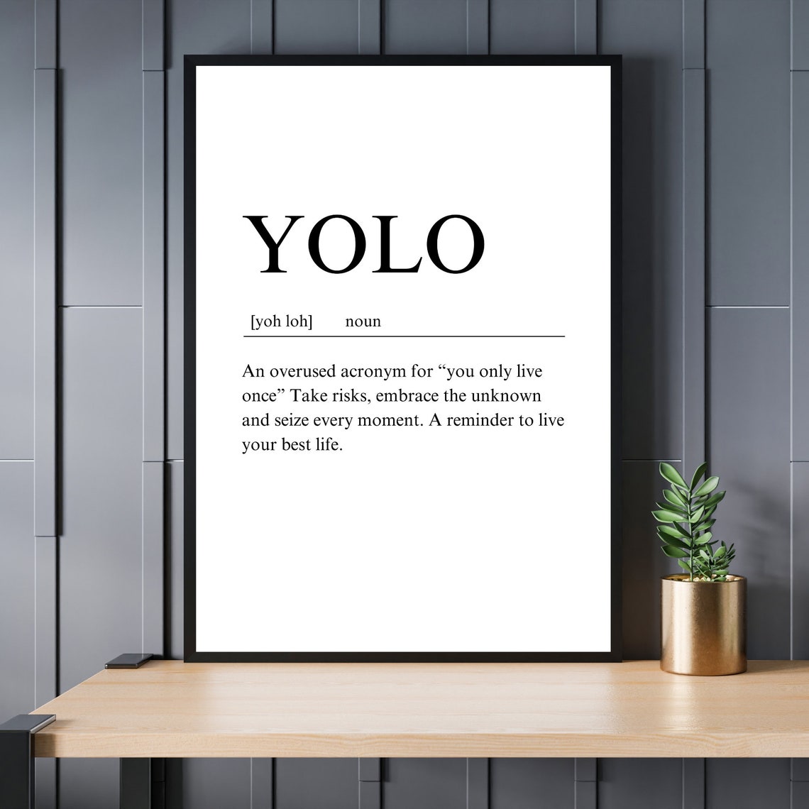 YOLO Definition Dictionary Style Minimalist Black Typography Poster - Image 3