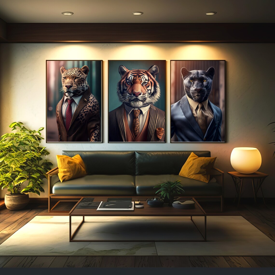 Animals In Clothes Print, Vintage Big Cat Art Print - Image 3