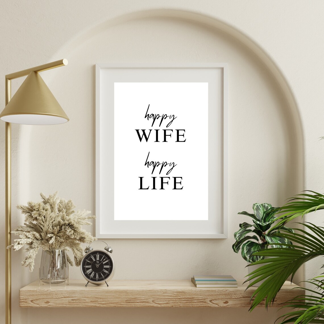 Happy Wife Happy Life Inspirational Quote Poster Set of Two Designs - Image 2