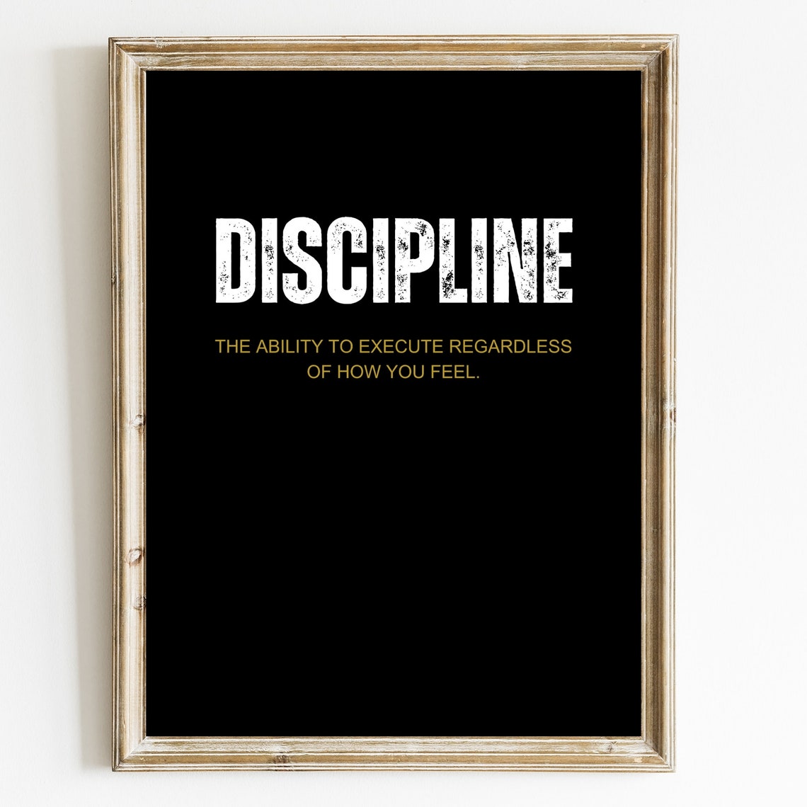 Discipline Definition Motivational Gym Workout Mindset Quote Poster