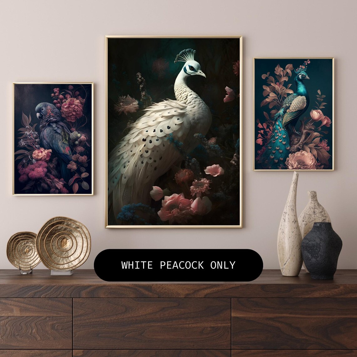 Peacock Boho Vintage Bird Art Print, Exotic Bird - Image 2