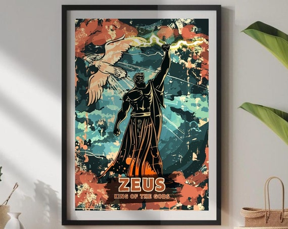 Zeus Greek God Mythology Poster, Ancient Art