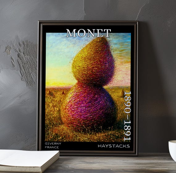 Haystacks 18901891 Claude Monet Print Poster Impressionism Post Impressionist Rural Scene French Field Landscape View Art Decor