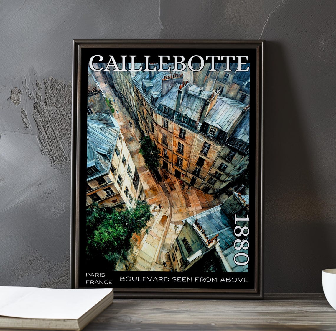 Caillebotte Boulevard Seen from Above Paris Rooftops Art Poster