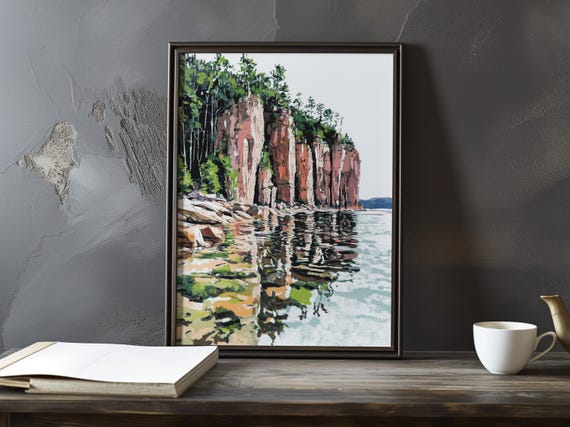 A Coastal View With Cliffs Paul Cezanne Inspired Impressionist Art Print French Landscape Maritime Poster Still Life