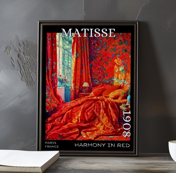 Matisse Harmony In Red 1908 Paris Floral Bedroom Interior Poster