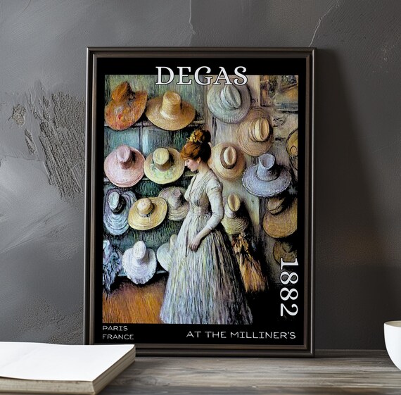 Edgar Degas At The Milliners 1882 Paris Hat Shop Scene Art Poster