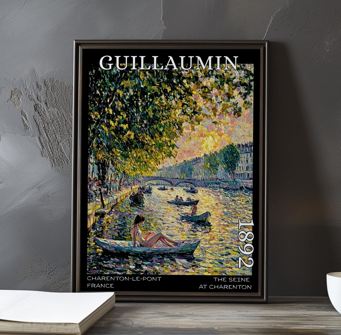 Guillaumin The Seine at Charenton Woman in Boat 1892 Art Poster