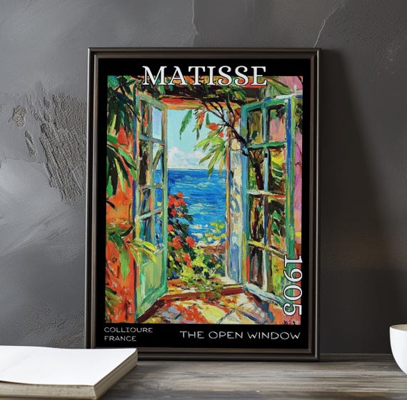 The Open Window 1905 Henri Matisse Print Poster Fauvism Colorful Coastal View French Post Impressionism Modern Art Decor Painting Deco