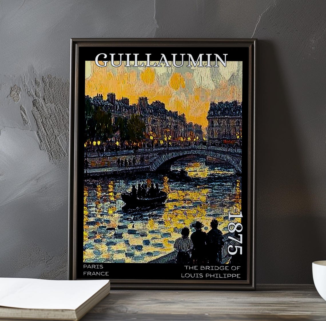 Bridge Of Louis Philippe 1875 Guillaumin Evening Boat Scene Poster