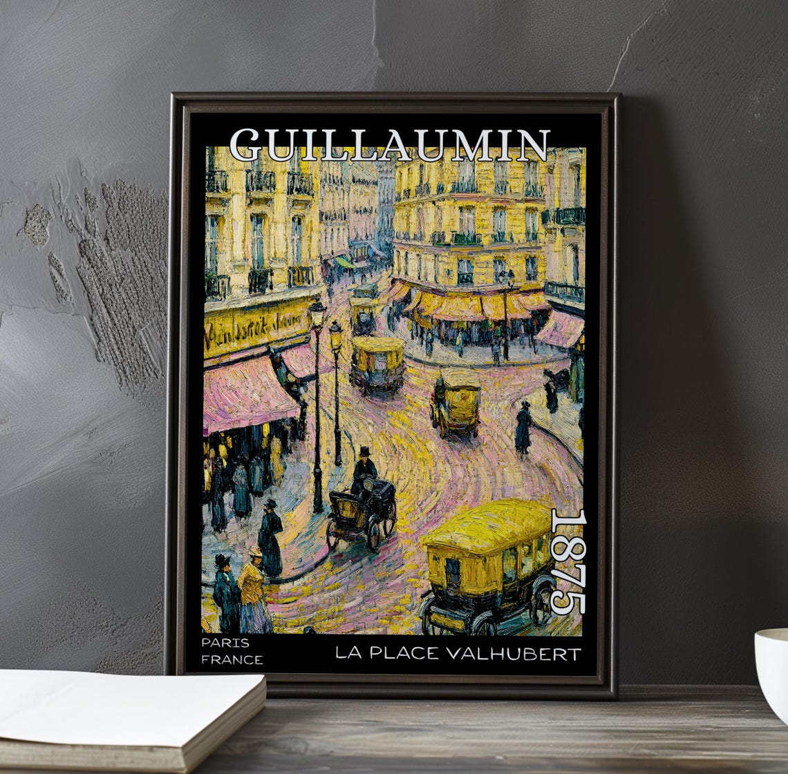 La Place Valhubert 1875 Paris Omnibus Intersection Bustle Poster
