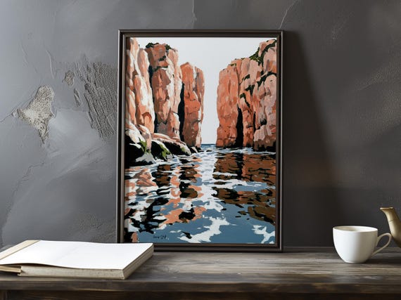 A Coastal View With Cliffs Paul Cezanne Inspired Impressionist Art Print French Landscape Maritime Poster Still Life
