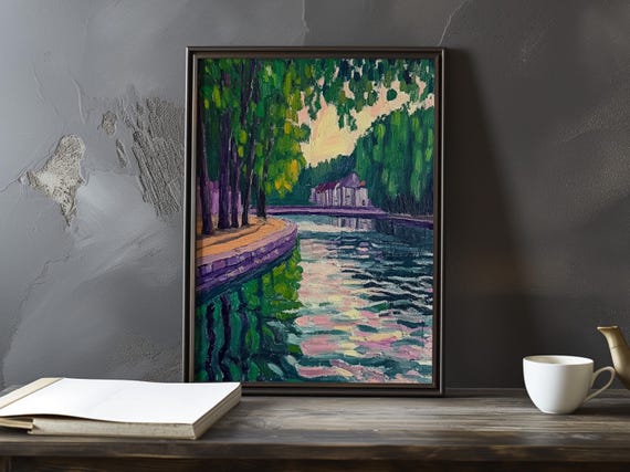 Bridge Reflections On A River Armand Guillaumin Inspired Poster Art Print Large Wall Decor Impressionism Prints Posters