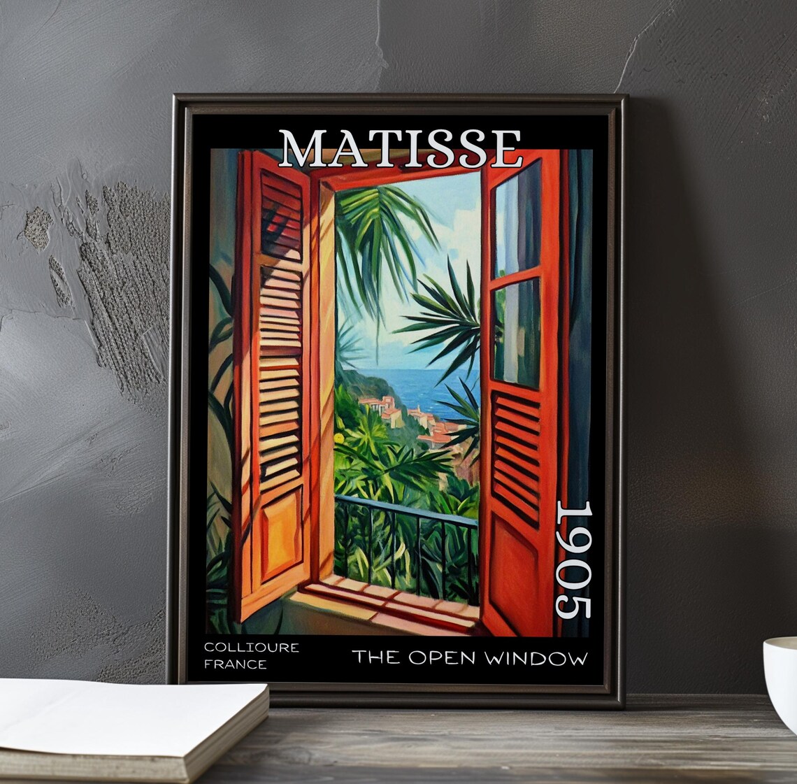Henri Matisse The Open Window Red Shutters Tropical Bay View Poster