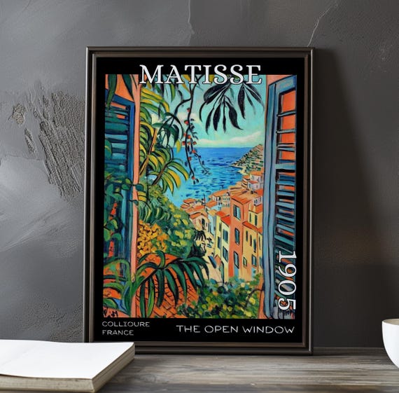 The Open Window 1905 Henri Matisse Print Poster Fauvism Colorful Coastal View French Post Impressionism Modern Art Decor Painting Deco