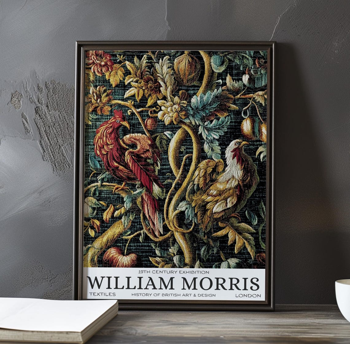 William Morris Pheasants in Flowering Vine Tapestry Exhibition Poster