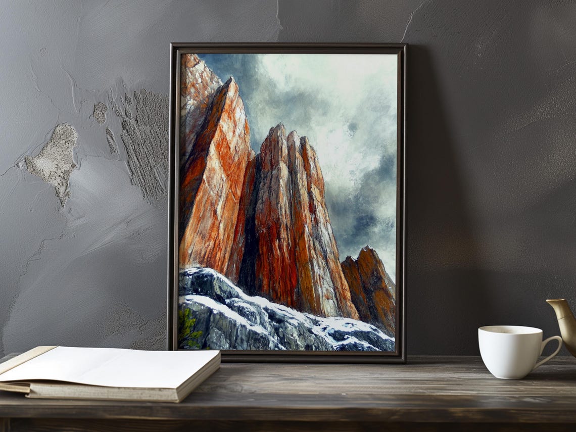 A Mountain Landscape With Snow Gustave Courbet Inspired Impressionist Gallery Print Impressionism Poster
