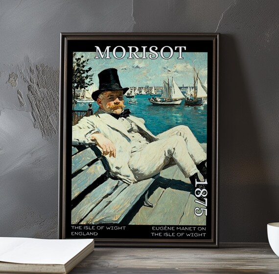 Berthe Morisot Man in Top Hat Isle of Wight Harbor 1875 Poster