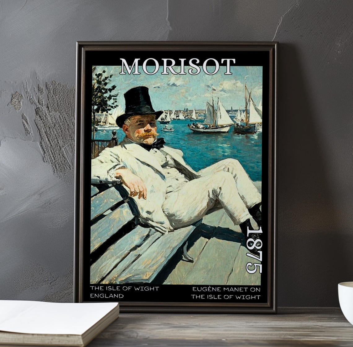 Berthe Morisot Man in Top Hat Isle of Wight Harbor 1875 Poster