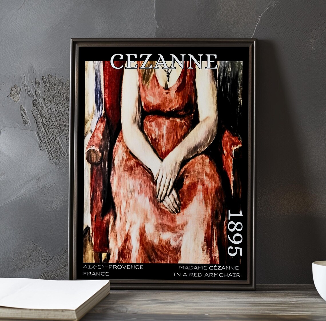 Cezanne Madame Cezanne in a Red Armchair 1895 Close-Up Portrait Poster