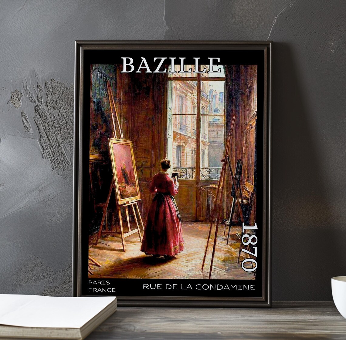 Bazille Rue de la Condamine 1870 Woman Painting at Easel Poster