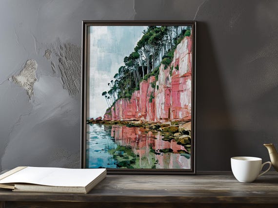 A Coastal View With Cliffs Paul Cezanne Inspired Impressionist Art Print French Landscape Maritime Poster Still Life