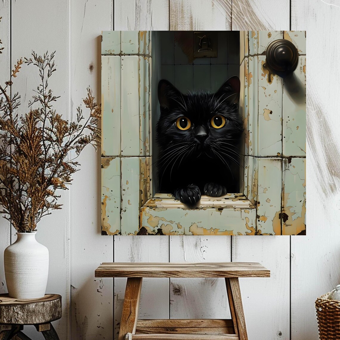 Black Cat Bathroom Wall Art, Trendy Decor - Image 3