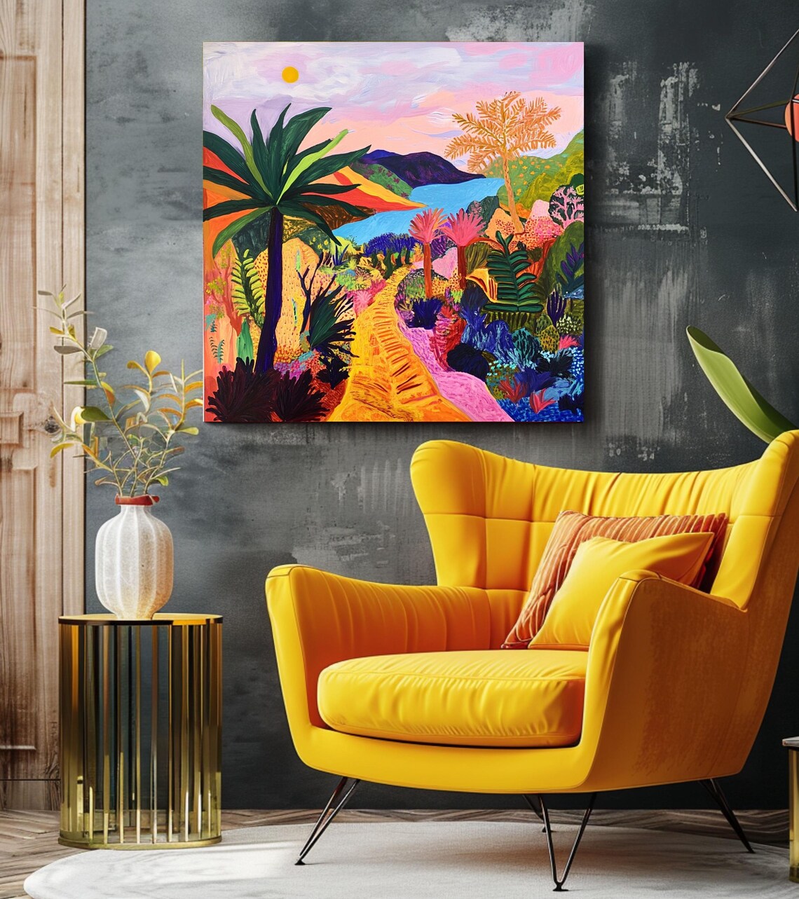 Maximalist Landscape, Colorful Nature Scene Poster - Image 3