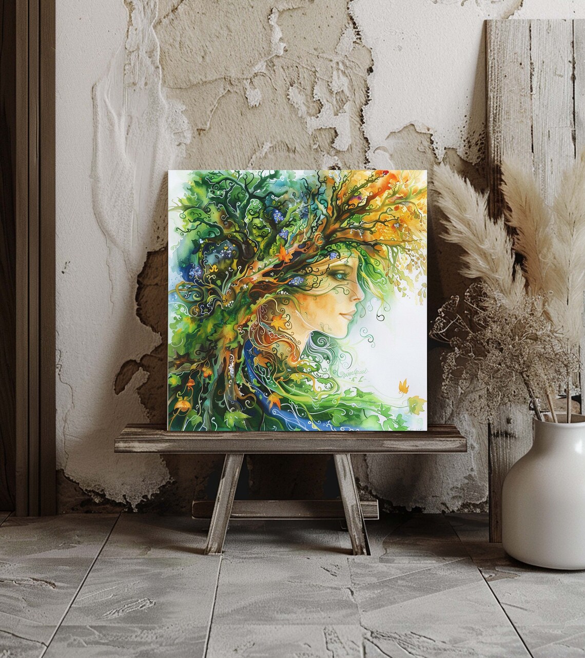 Mother Nature Goddess, Pagan Forest Spirit Art Print - Image 2