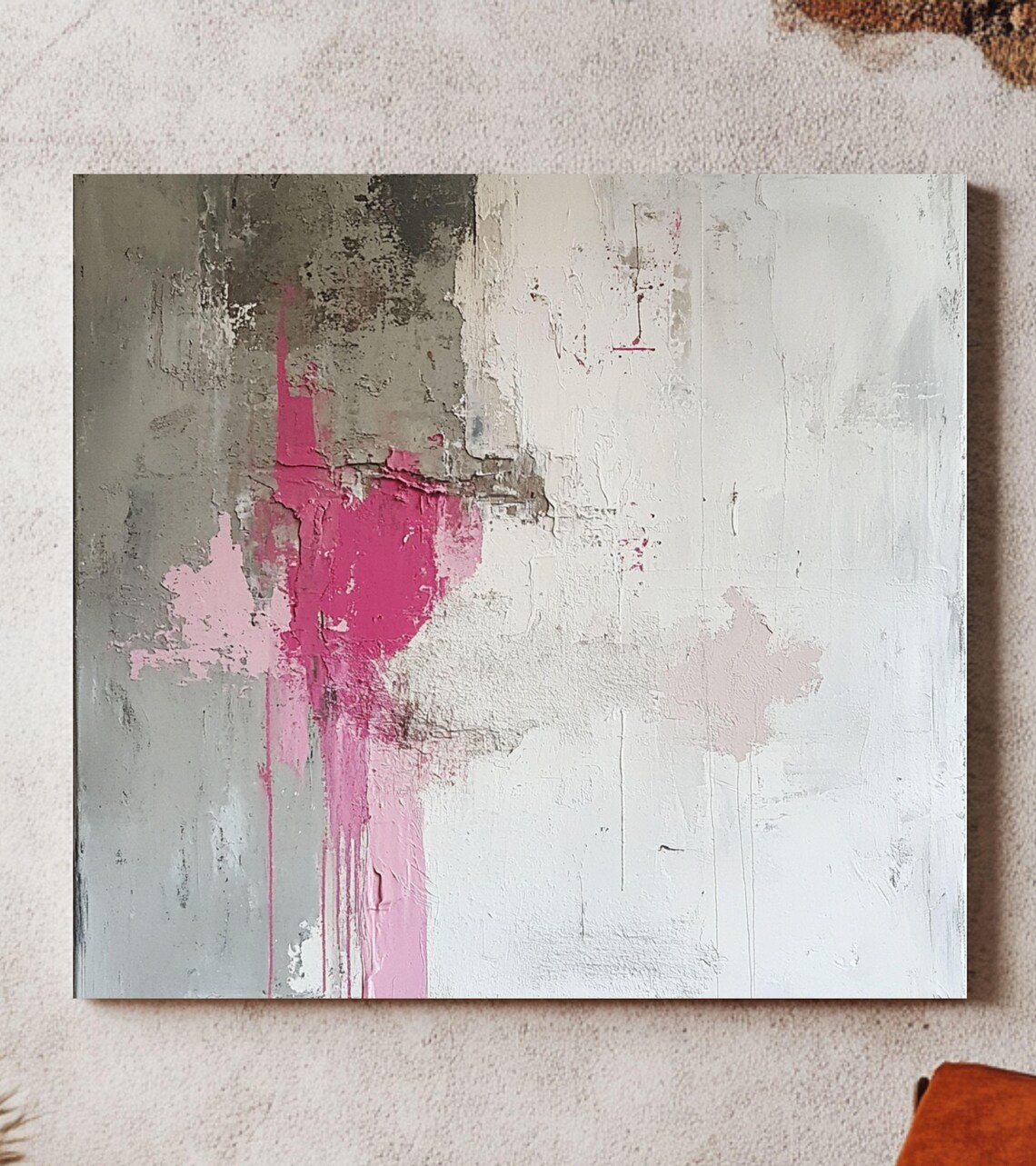 Pink Abstract Art, Elegant Modern Accent